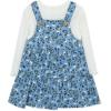 Little Me Clothes for Baby Girl’s 2-Piece Jumper Dress and Shirt Sets(Blue Garden)