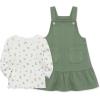 Little Me Clothes for Baby Girl’s 2-Piece Jumper Dress and Shirt Sets(Green)