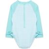 Little Me Clothes for Baby Girls’ Full Coverage Rash Guard, 6 Months – 4 Toddler(Blue Daisy)