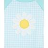 Little Me Clothes for Baby Girls’ Full Coverage Rash Guard, 6 Months – 4 Toddler(Blue Daisy)