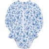 Little Me Clothes for Baby Girls’ Full Coverage Rash Guard, 6 Months – 4 Toddler(Bright White/Blue)