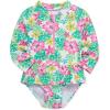 Little Me Clothes for Baby Girls’ Full Coverage Rash Guard, 6 Months – 4 Toddler(Floral Multi)
