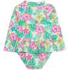 Little Me Clothes for Baby Girls’ Full Coverage Rash Guard, 6 Months – 4 Toddler(Floral Multi)