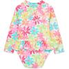 Little Me Clothes for Baby Girls’ Full Coverage Rash Guard, 6 Months – 4 Toddler(Multi Floral)