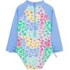 Little Me Clothes for Baby Girls’ Full Coverage Rash Guard, 6 Months – 4 Toddler(Multi/Vista Blue)
