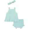 Little Me Clothes for Baby Girls’ Gauze Sunsuit and Headband Set, 3-12 Months(Yucca Blue)