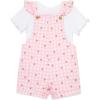 Little Me Clothes for Baby Girls’ Knit T-Shirt and Shortall Set, 12 Months – 4 Toddler(Candy Pink)