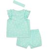 Little Me Clothes for Baby Girls’ Short and Headband Set, 3-12 Months(Aqua)