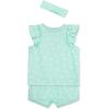Little Me Clothes for Baby Girls’ Short and Headband Set, 3-12 Months(Aqua)