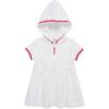 Little Me Clothes for Baby Girls’ Swimsuit Hooded Cover-Up, 6 Months – 4 Toddler(Bright White Zip)