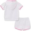 Little Me Clothes for Baby Girls’ Swimsuit Hooded Cover-Up, 6 Months – 4 Toddler(White Set)