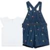 Little Me Clothes for Baby Girls’ Woven Jumper Short Sets, 12 Months – 4 Toddler(Blue)