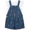 Little Me Clothes for Baby Girls’ Woven Jumper Short Sets, 12 Months – 4 Toddler(Blue)