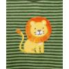 Little Me Clothes for Baby Girl’s and Boy’s Velour Sweatshirt Tracksuit, Jogger Sets, 3 Months to 12 Months(Bronze Green Lion Stripe)