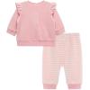 Little Me Clothes for Baby Girl’s and Boy’s Velour Sweatshirt Tracksuit, Jogger Sets, 3 Months to 12 Months(Crystal Rose Kitty)