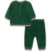 Little Me Clothes for Baby Girl’s and Boy’s Velour Sweatshirt Tracksuit, Jogger Sets, 3 Months to 12 Months(Dark Green Football)