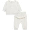 Little Me Clothes for Baby Girl’s and Boy’s Velour Sweatshirt Tracksuit, Jogger Sets, 3 Months to 12 Months(Marshmallow Sweet Bear)