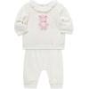 Little Me Clothes for Baby Girl’s and Boy’s Velour Sweatshirt Tracksuit, Jogger Sets, 3 Months to 12 Months(Marshmallow Sweet Bear)