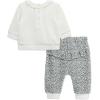 Little Me Clothes for Baby Girl’s and Boy’s Velour Sweatshirt Tracksuit, Jogger Sets, 3 Months to 12 Months(Marshmallow/Jet Black)