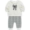 Little Me Clothes for Baby Girl’s and Boy’s Velour Sweatshirt Tracksuit, Jogger Sets, 3 Months to 12 Months(Marshmallow/Jet Black)