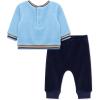 Little Me Clothes for Baby Girl’s and Boy’s Velour Sweatshirt Tracksuit, Jogger Sets, 3 Months to 12 Months(Peacoat Fuzzy Bear)
