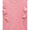 Little Me Clothes for Baby Girl’s and Boy’s Velour Sweatshirt Tracksuit, Jogger Sets, 3 Months to 12 Months(Peony/Gold Dots)