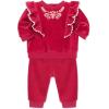 Little Me Clothes for Baby Girl’s and Boy’s Velour Sweatshirt Tracksuit, Jogger Sets, 3 Months to 12 Months(Red Bud)