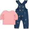 Little Me Essentials for Baby Girls and Boys Woven Jumpers and Coverall Overalls Set, Newborn to 24 Months(Blue/Pink)