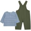 Little Me Essentials for Baby Girls and Boys Woven Jumpers and Coverall Overalls Set, Newborn to 24 Months(Bronze Green/Blue Fog)