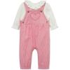 Little Me Essentials for Baby Girls and Boys Woven Jumpers and Coverall Overalls Set, Newborn to 24 Months(Chateau Rose Heart)