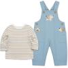 Little Me Essentials for Baby Girls and Boys Woven Jumpers and Coverall Overalls Set, Newborn to 24 Months(Dusty Blue)