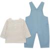 Little Me Essentials for Baby Girls and Boys Woven Jumpers and Coverall Overalls Set, Newborn to 24 Months(Dusty Blue)