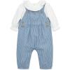 Little Me Essentials for Baby Girls and Boys Woven Jumpers and Coverall Overalls Set, Newborn to 24 Months(Med Denim/Marshmallow)