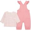 Little Me Essentials for Baby Girls and Boys Woven Jumpers and Coverall Overalls Set, Newborn to 24 Months(Peony/Marshmallow Puppies)