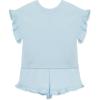 Little Me Simply Essential Solids 100% Organic Clothes for Baby Girls’ 2-Piece Short Sets, 12 Months – 4 Toddler(Blue)