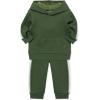 Little Me Simply Essential Solids Organic Cotton Blend Baby Boys’ Fleece Sweatshirt and Pant Set, 12 Months to 4 Toddler(Bronze Green)