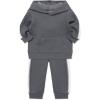 Little Me Simply Essential Solids Organic Cotton Blend Baby Boys’ Fleece Sweatshirt and Pant Set, 12 Months to 4 Toddler(Castlerock)