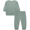 Little Me Simply Essential Solids Organic Cotton Blend Baby Boys’ Fleece Sweatshirt and Pant Set, 12 Months to 4 Toddler(Chinois Green)