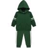 Little Me Simply Essential Solids Organic Cotton Blend Baby Boys’ Fleece Sweatshirt and Pant Set, 12 Months to 4 Toddler(Dark Green)