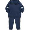 Little Me Simply Essential Solids Organic Cotton Blend Baby Boys’ Fleece Sweatshirt and Pant Set, 12 Months to 4 Toddler(Dress Blues)