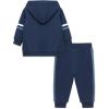 Little Me Simply Essential Solids Organic Cotton Blend Baby Boys’ Fleece Sweatshirt and Pant Set, 12 Months to 4 Toddler(Dress Blues)