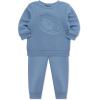 Little Me Simply Essential Solids Organic Cotton Blend Baby Boys’ Fleece Sweatshirt and Pant Set, 12 Months to 4 Toddler(Infinity)