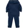 Little Me Simply Essential Solids Organic Cotton Blend Baby Boys’ Fleece Sweatshirt and Pant Set, 12 Months to 4 Toddler(Insignia Blue)