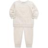 Little Me Simply Essential Solids Organic Cotton Blend Baby Boys’ Fleece Sweatshirt and Pant Set, 12 Months to 4 Toddler(Light Oatmeal Heather)
