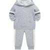 Little Me Simply Essential Solids Organic Cotton Blend Baby Boys’ Fleece Sweatshirt and Pant Set, 12 Months to 4 Toddler(Med Heather Grey)