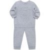 Little Me Simply Essential Solids Organic Cotton Blend Baby Boys’ Fleece Sweatshirt and Pant Set, 12 Months to 4 Toddler(Medium Heather Grey)