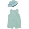 Little Me baby-boys 2-piece Seersucker Sunsuit Swim Essentials Playwear and Hat Set(Bright Green/Multi)