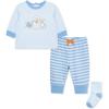 Little Me Baby Boys’ 3-Piece Jogger Set, Crew Neck Shirt, Stripe Pant, and Coordinating Socks, 3 to 24 Months(Della Robbia Blue)