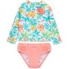 Little Me Baby Girls Little Girls’ Two-Piece UPF+ 50 Sun Protection Rash Guard Set(Multicolored)