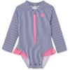 Little Me Baby-Girls Little Girls’ Two-Piece UPF+ 50 Sun Protection Rash Guard Set(Navy Stripe)